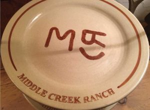 painted plate with middle creek ranch brand